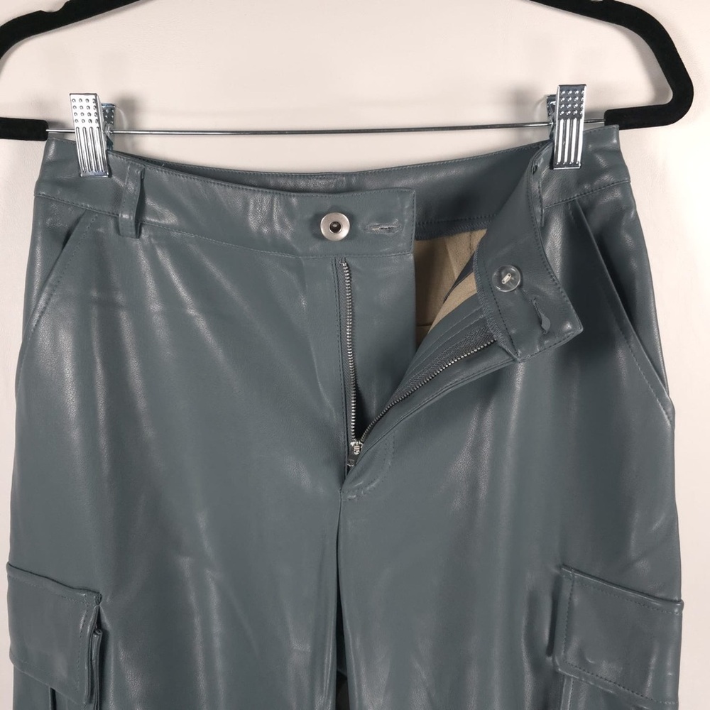 NWT‎ 7 for all mankind FAUX LEATHER Cargo Straight Pants Style 82336 Size SMALL - Picture 9 of 16